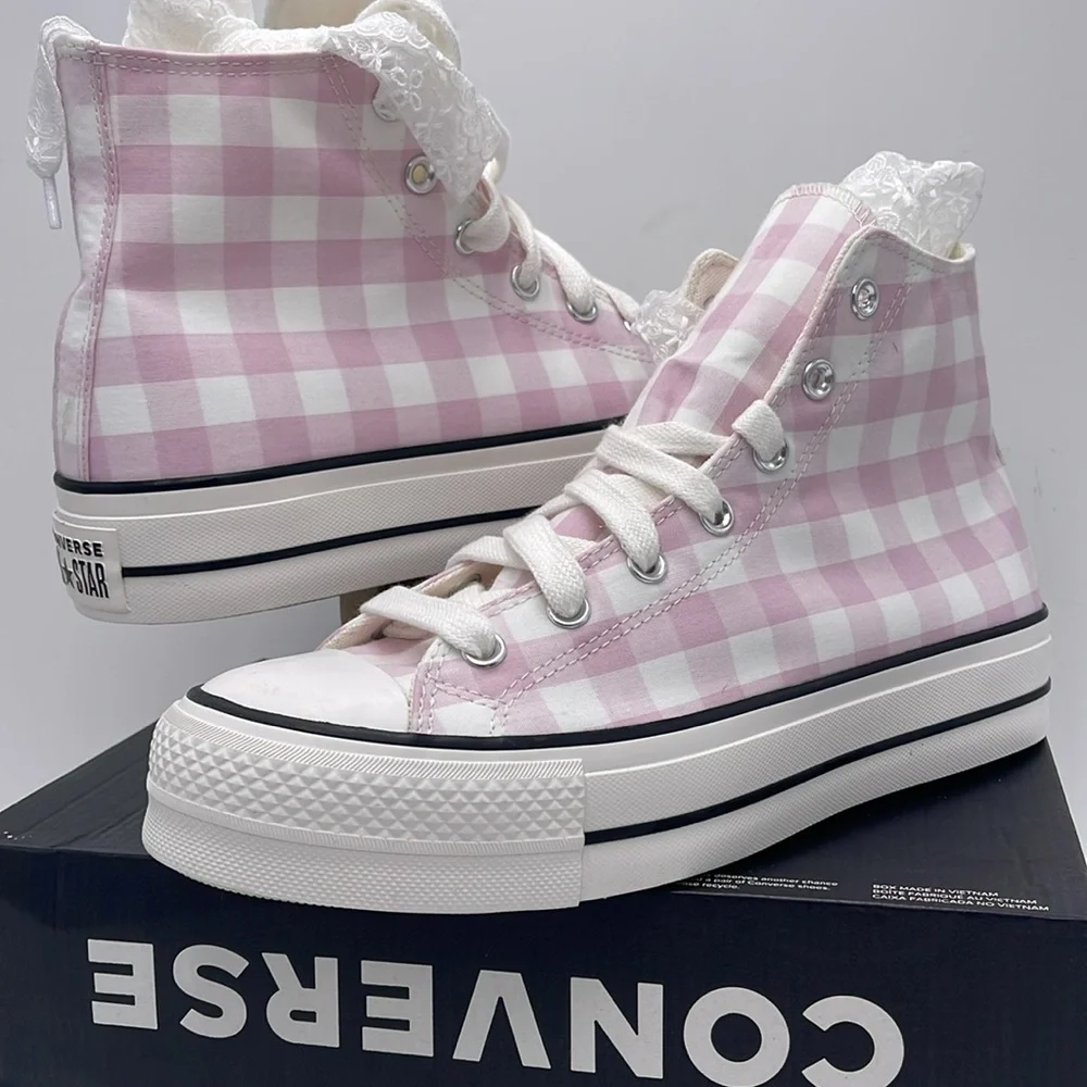 Converse WMNS Gingham High-Top Platform Sneaker A13663C
CTAS LIFT HI
SUMMIT PINK - Picture 10 of 16